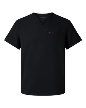 Jaanuu Men's Platt 3-Pocket Scrub V-Neck Top. M10002 - Black