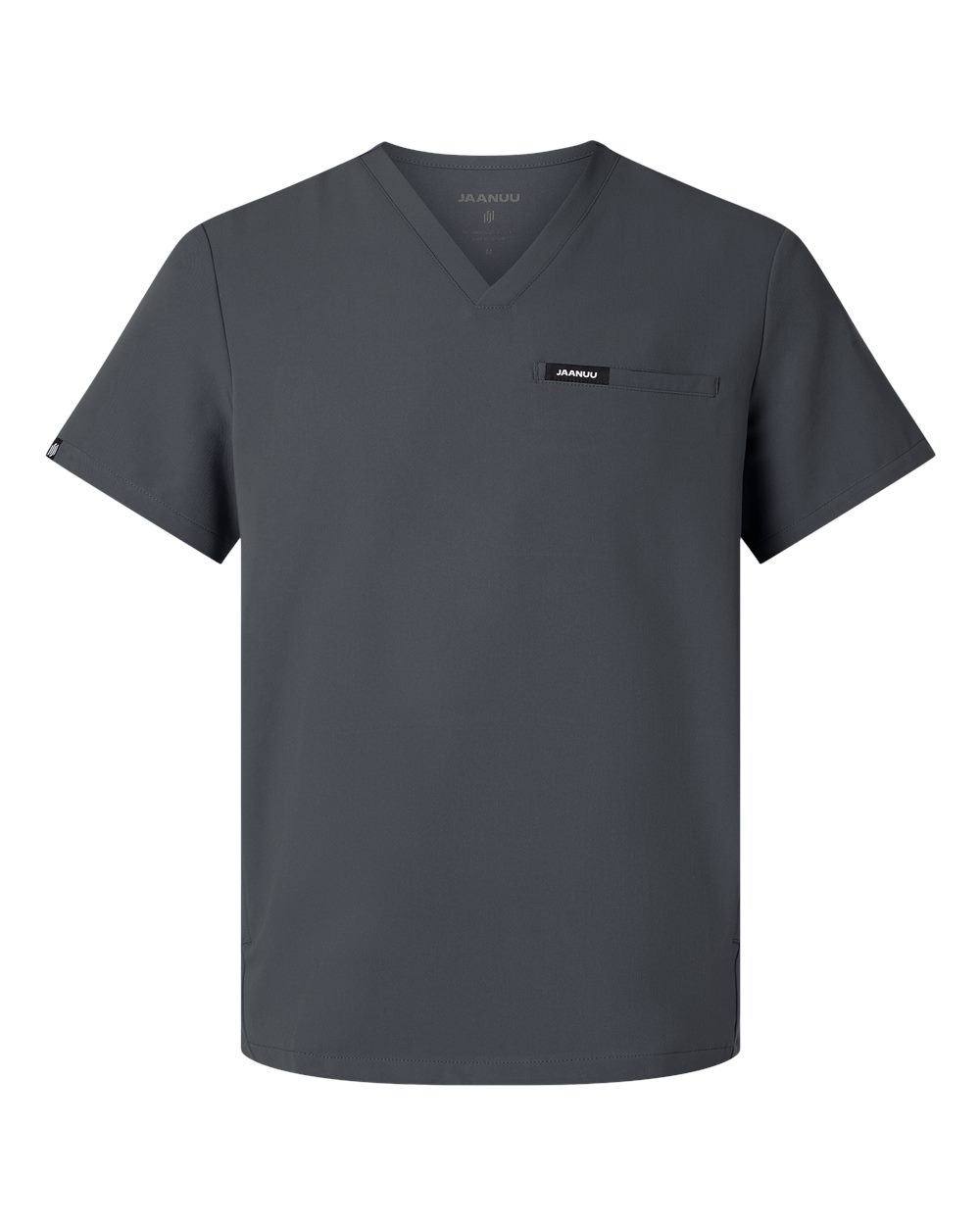 Jaanuu Men's Platt 3-Pocket Scrub V-Neck Top. M10002 - Carbon Grey