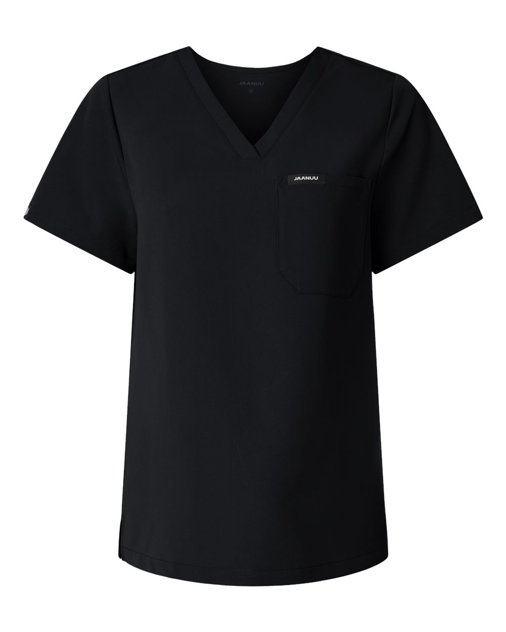 Jaanuu Women's Rhena Essential 1-Pocket Scrub V-Neck Top. W10001 - Black