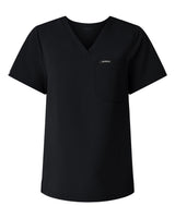 Jaanuu Women's Rhena Essential 1-Pocket Scrub V-Neck Top. W10001 - Black