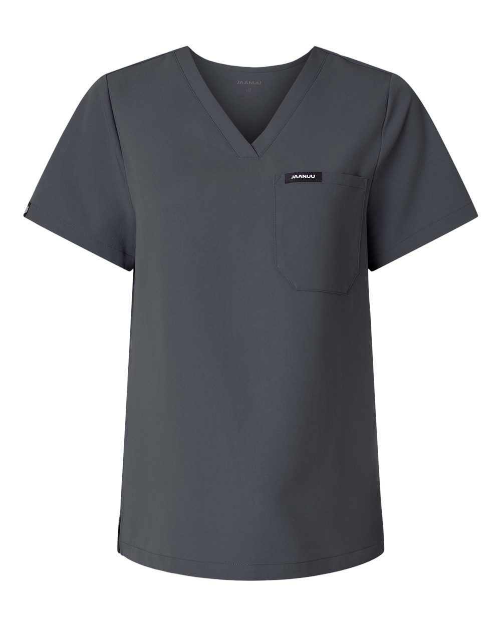 Jaanuu Women's Rhena Essential 1-Pocket Scrub V-Neck Top. W10001 - Carbon Grey