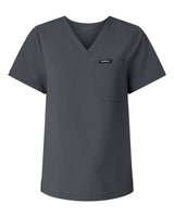 Jaanuu Women's Rhena Essential 1-Pocket Scrub V-Neck Top. W10001 - Carbon Grey
