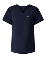 Jaanuu Women's Rhena Essential 1-Pocket Scrub V-Neck Top. W10001 - Midnight Navy