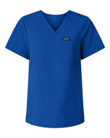 Jaanuu Women's Rhena Essential 1-Pocket Scrub V-Neck Top. W10001 - Royal Blue