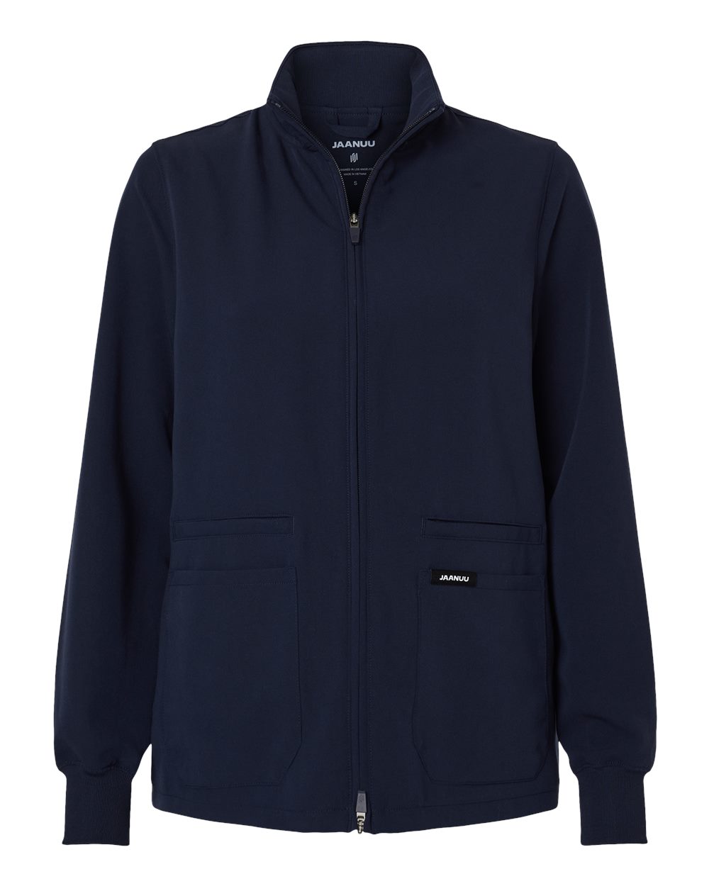 Jaanuu Women's Ceri Essential Full-Zip 6-Pocket Scrub Jacket. W60001 - Midnight Navy