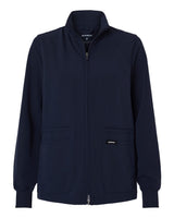 Jaanuu Women's Ceri Essential Full-Zip 6-Pocket Scrub Jacket. W60001 - Midnight Navy
