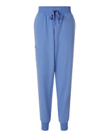 Jaanuu Women's Petite Sizes Silex Knit-Waist Scrub Joggers. W20003P - Ceil Blue