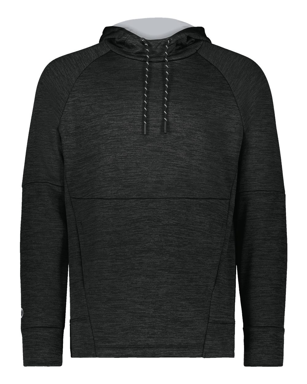 Holloway Men's All-Pro Performance Fleece Hooded Sweatshirt. 223580 - Black Heather/ Silver