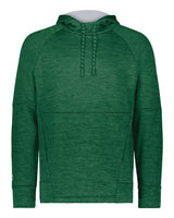 Holloway Men's All-Pro Performance Fleece Hooded Sweatshirt. 223580 - Dark Green Heather/ Silver