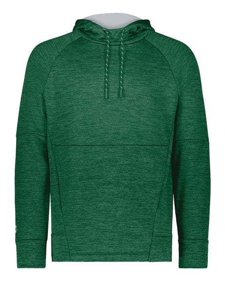 Holloway Men's All-Pro Performance Fleece Hooded Sweatshirt. 223580 - Dark Green Heather/ Silver