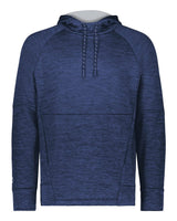 Holloway Men's All-Pro Performance Fleece Hooded Sweatshirt. 223580 - Navy Heather/ Silver