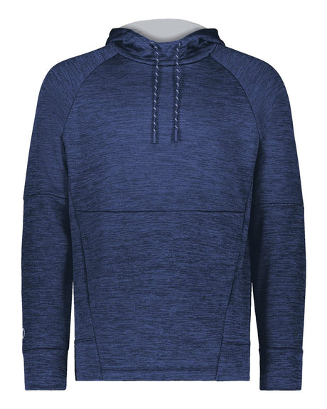Holloway Men's All-Pro Performance Fleece Hooded Sweatshirt. 223580 - Navy Heather/ Silver