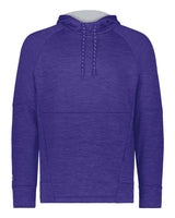 Holloway Men's All-Pro Performance Fleece Hooded Sweatshirt. 223580 - Purple Heather/ Silver