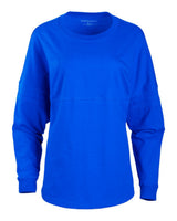 Boxercraft Women's Pom Pom Long Sleeve Jersey T-Shirt. BW3514 - Electric Royal