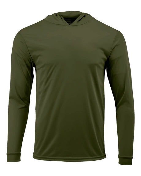 Paragon Unisex Bahama Performance Hooded Long Sleeve T-Shirt. 220 - Olive Green