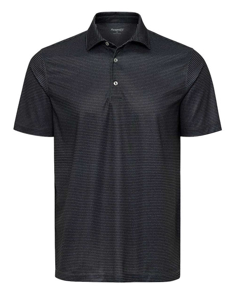 Paragon Men's Aiken Striped Polo. 155 - Charcoal Heather/ Black