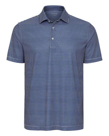 Paragon Men's Aiken Striped Polo. 155 - Navy Heather/ White