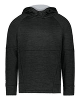 Holloway Youth All-Pro Performance Fleece Hooded Sweatshirt. 223680 - Black Heather/ Silver