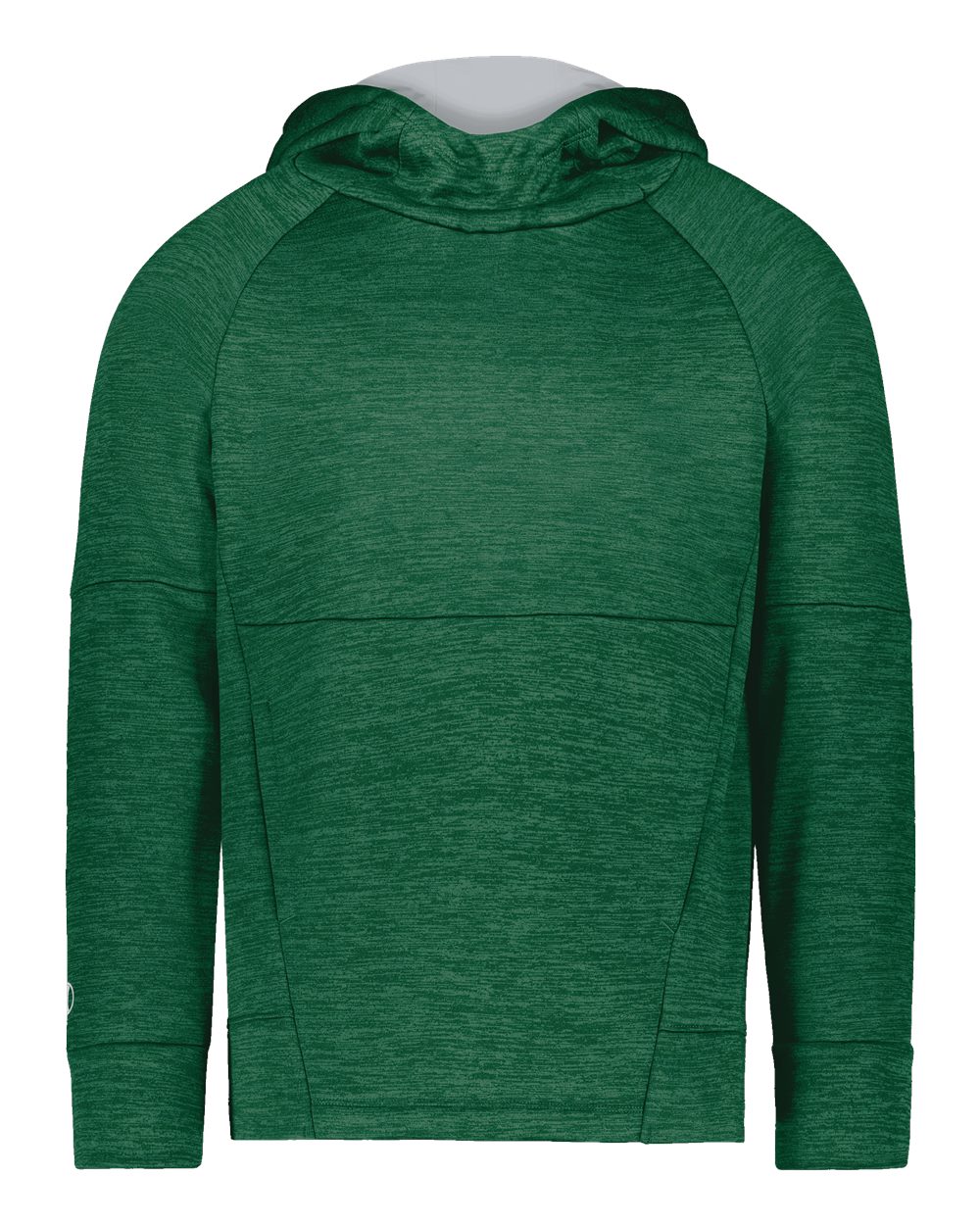 Holloway Youth All-Pro Performance Fleece Hooded Sweatshirt. 223680 - Dark Green Heather/ Silver