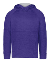 Holloway Youth All-Pro Performance Fleece Hooded Sweatshirt. 223680 - Purple Heather/ Silver