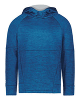 Holloway Youth All-Pro Performance Fleece Hooded Sweatshirt. 223680 - Royal Heather/ Silver