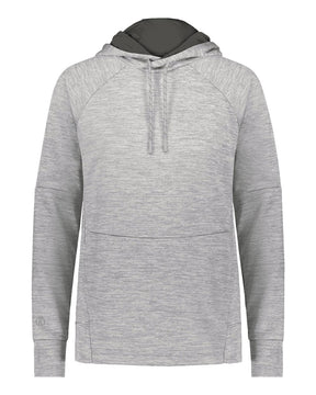 Holloway Women's All-Pro Performance Fleece Hooded Sweatshirt. 223780 - Athletic Grey Heather/ Iron
