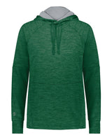 Holloway Women's All-Pro Performance Fleece Hooded Sweatshirt. 223780 - Dark Green Heather/ Silver