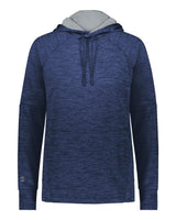 Holloway Women's All-Pro Performance Fleece Hooded Sweatshirt. 223780 - Navy Heather/ Silver