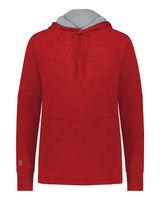 Holloway Women's All-Pro Performance Fleece Hooded Sweatshirt. 223780 - Scarlet Heather/ Silver