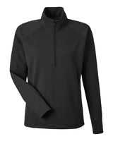 J. America Women's Apex Fleece Quarter-Zip Pullover. 8754 - Black