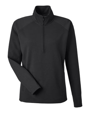 J. America Women's Apex Fleece Quarter-Zip Pullover. 8754 - Black