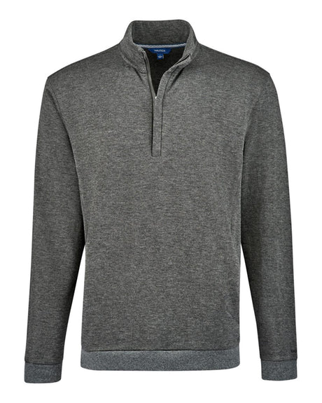 Nautica Unisex Explorer Fleece Quarter-Zip Pullover. N18090 - Charcoal Heather