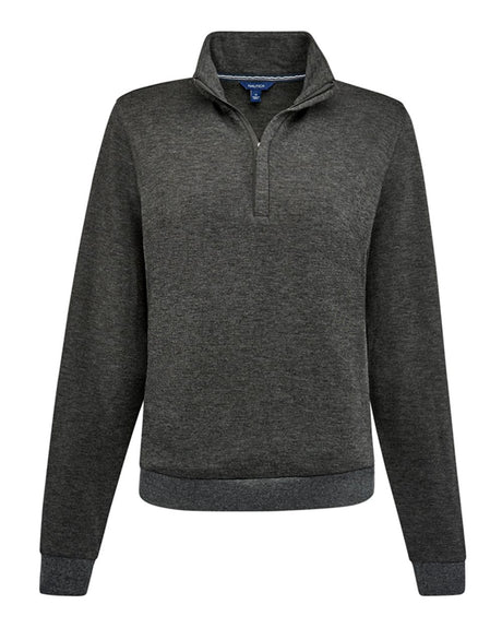 Nautica Women's Explorer Fleece Quarter-Zip Pullover. N18091 - Charcoal Heather