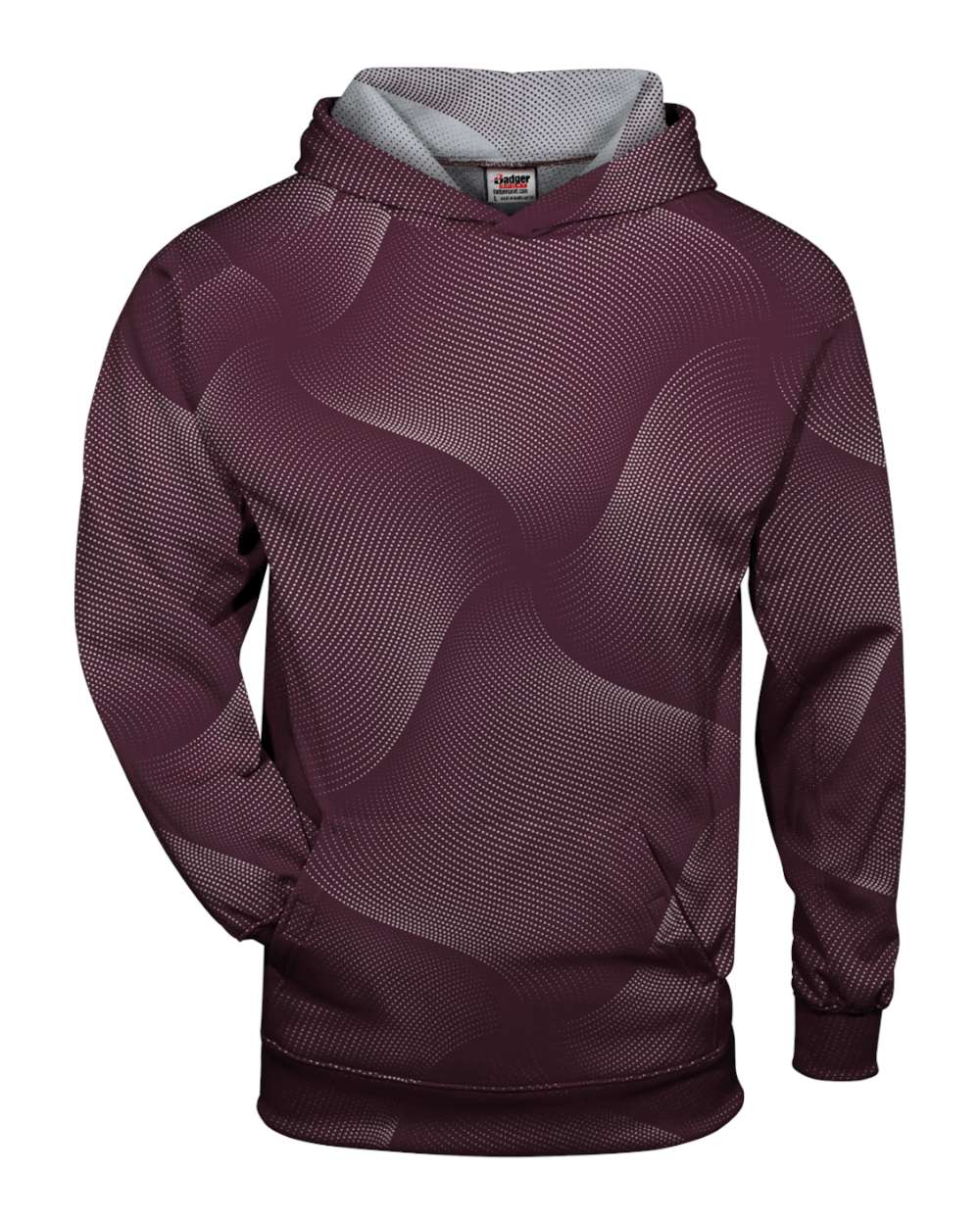 Badger Youth Warp Hooded Sweatshirt. 2413 - Maroon