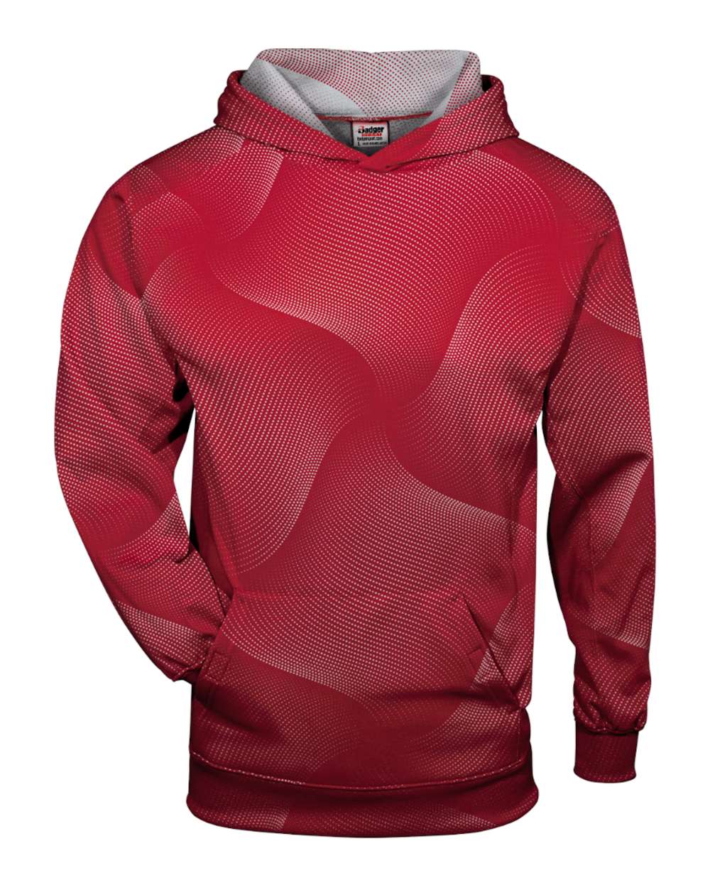 Badger Youth Warp Hooded Sweatshirt. 2413 - Red
