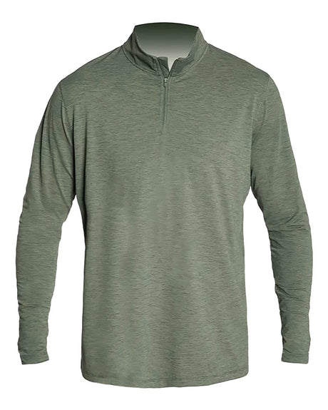 ANETIK Men's Low Pro Quarter-Zip Pullover. MVQTRL9 - Dark Olive Heathered