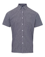 Artisan Collection by Reprime Men's Microcheck Gingham Cotton Shirt. RP221 - Black/ White