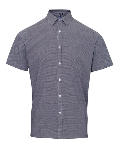 Artisan Collection by Reprime Men's Microcheck Gingham Cotton Shirt. RP221 - Black/ White