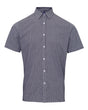 Artisan Collection by Reprime Men's Microcheck Gingham Cotton Shirt. RP221 - Black/ White