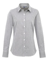 Artisan Collection by Reprime Women's Microcheck Gingham Cotton Shirt. RP320 - Black/ White