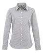 Artisan Collection by Reprime Women's Microcheck Gingham Cotton Shirt. RP320 - Black/ White