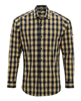 Artisan Collection by Reprime Men's Mulligan Check Cotton Shirt. RP250 - Camel/ Navy