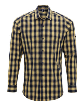 Artisan Collection by Reprime Men's Mulligan Check Cotton Shirt. RP250 - Camel/ Navy