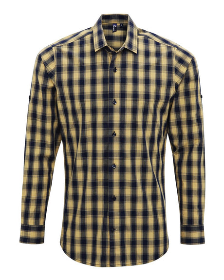 Artisan Collection by Reprime Men's Mulligan Check Cotton Shirt. RP250 - Camel/ Navy