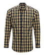 Artisan Collection by Reprime Men's Mulligan Check Cotton Shirt. RP250 - Camel/ Navy
