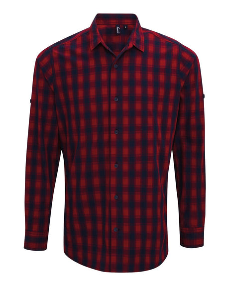 Artisan Collection by Reprime Men's Mulligan Check Cotton Shirt. RP250 - Red/ Navy