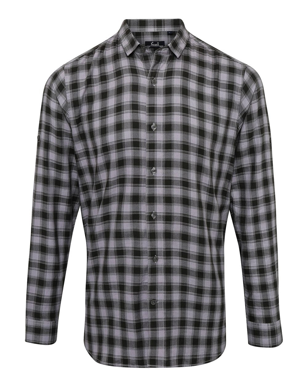 Artisan Collection by Reprime Men's Mulligan Check Cotton Shirt. RP250 - Steel/ Black