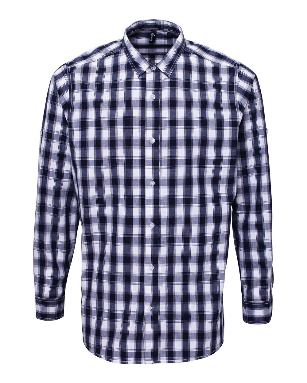 Artisan Collection by Reprime Men's Mulligan Check Cotton Shirt. RP250 - White/ Navy