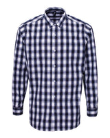Artisan Collection by Reprime Men's Mulligan Check Cotton Shirt. RP250 - White/ Navy