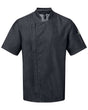 Artisan Collection by Reprime Unisex Zip-Close Short Sleeve Chef's Coat. RP906 - Black Denim